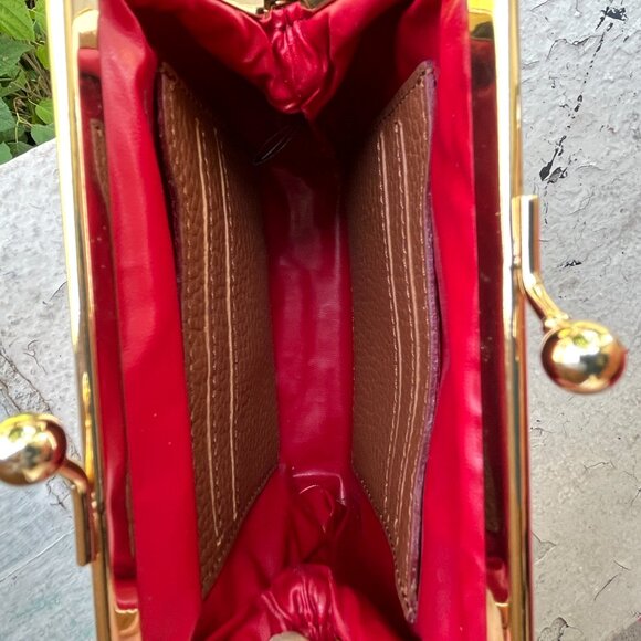 Lot DOONEY & BOURKE Apricot Coral Zip Zip Satchel Large Frame Coin Purse Wallet - Picture 11 of 14